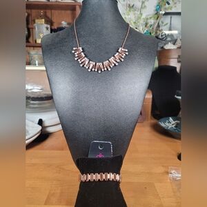 Elegant Copper Necklace and Bracelet Set